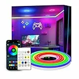 httpsmp 2m RGB+IC Farbwechsel Neon Rope Lights, USB Powered, 5V Flexible Strip, LED Streifen mit App/Fernbedienung, DIY-Formen, Musik Sync, TV/PC Hintergrundbeleuchtung
