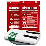 Brandengel® 2er Set Feuerlöschdecke XL 160x180 cm – DIN EN 1869:2019 geprüfte Löschdecke für Fettbrand & Küche – Feuerdecke aus Glasfaser für Haushalt, Werkstatt, Auto, Grill & Camping