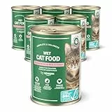 by Amazon Katzensfutter, nass, Dose, Lachsstück in Sauce (ASC-Zertifiziert), 6 x 415 g