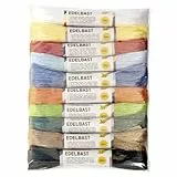 folia 921009 - Raffia Edelbast, 10 Bündel je 30 m, farbig sortiert - ideal zum Basteln oder für Gestecke, Sträuße und andere floristische Arbeiten
