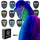 megoo Led Maske mit Geste Sensing Transforming,Led Elektronische Digital Light Up Glow Maske für Halloween Rave Maskerade Karneval Kostüm Cosplay DJ Party,Coolste Led Masken Für Kinder Erwachsene