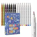 GC QUILL Fudenosuke Kalligraphie Stifte - 16 Farben Zeichen Pinsel Stifte Kalligraphie Set mit Fude Pinselspitzen für Handlettering, Journaling, Kalligraphie, Zeichnung, Schreiben GC-SB16