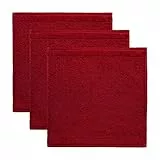 frottana Pearl Seiftuch 30 x 30 cm aus 100% Baumwolle, Ruby 3er Set