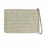XLKJ Frauen Stroh Tasche Damen Clutches Stroh Handtasche Kupplung Geldbörse Sommer Strandtasche 21 x 1 x 14 cm