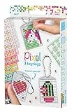 Pracht Creatives Hobby Pixel P20131 Schlüsselanhänger für Kinder zum Selbstgestalten, Motiv Mädchen, kinderleichtes Stecksystem, ohne Bügeln u. Kleben, Steinchen aus Biokunststoff