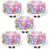 Ws2812B RGB-LED-Lichterkette, 5 x 4,6 m, je 50 LEDs, wasserdicht und programmierbar, Kupferdraht, dimmbar, für Hochzeiten, Partys und mehr