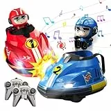 KUWUNG 2 Stück Autoscooter Ferngesteuert Kinder, RC Bumper Cars mit Licht und Musik, Ferngesteuertes Auto, RC Autoscooter Spielzeug für Jungen und Mädchen