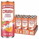 Smirnoff Crush Mango & Peach (12 x 330ml Dosen) | Premium Vodka Mixgetränk | Ready to Drink Cocktail mit Frucht-Geschmack | 10% Vol. Alkohol | Ideal für Party & Festival