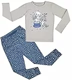 LOREZA ® Mädchen Kinder Pyjama Baumwolle Set Zweiteiliger Schlafanzug (116-122 (6-7 Jahre), Modell 2 Natur)