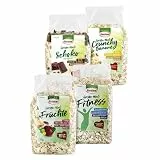 Gerstoni Gersten-Müsli Mixed 1 x 4er-Set/Fitness, Früchte, Schoko,Crunchy