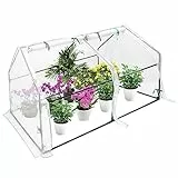 FIVMEN Gewächshaus Foliengewächshaus 180x90x90cm Gartengewächshäuser mit Tür Treibhaus Tomatengewächshaus Tomatenhaus für Garten Balkon, Weiß