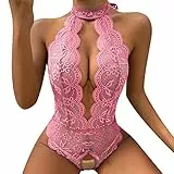 pitashe_Bekleidung Erotische Dessous-Set Damen Sexy Tiefer V-Ausschnitt Halfter Spitze Reizwäsche Negligee Babydoll, Hem Nachtwäsche Nachthemd Lingerie Nachtkleid G-String Sleepwear, H11, M
