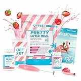 OFFSET Nutrition Abnehm Set Berry [FÜR 14 TAGE] - inkl. ERNÄHRUNGSPLAN | Nur 250 KCAL pro Mahlzeit | Mit Abnehm Shake, Handmixer & Sättigungskapseln | Diät Shake Set | Mahlzeitersatz