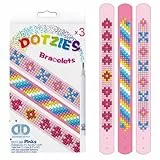 DIAMOND DOTZ DTZ11.008 - Original Diamond Painting Dotzies Armbänder Set Pink mit 3 glitzernden Bracelets ca. 21 x 2 cm, DIY Diamant Komplettset für Kinder ab 8 Jahren, Extra funkelnd