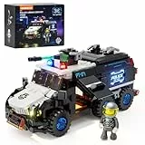 LUMIBRICKS Cyberpunk Neoncity Police Urban Convoy Licht-Bausteinset,485 Teile Cyberpunk Polizei-Transporter mit LED-Beleuchtung,Flugmodus & beweglichen Funktionen,Bauset für Erwachsene und Jugendliche