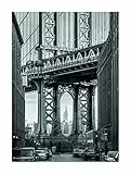 Komar Wandbild | Brooklyn Bridge | Poster, Bild, Wohnzimmer, Schlafzimmer, Dekoration, Kunstdruck | ohne Rahmen | P123-30x40 | Größe: 30 x 40 cm (Breite x Höhe), Schwarz, Weiß, Grau