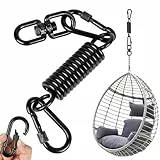 Huanmin Schwingfeder für Hängesessel, Feder Hängesessel mit 2 Karabinerhaken und 360° Swivel Haken, Karabinerhaken Tragfähigkeit bis 250kg Aufhängefeder für Boxsack Halterung, Hammock, Yoga