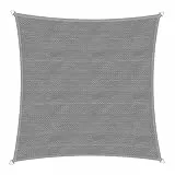Windhager Sonnensegel Capri Quadrat 4 x 4 m (gleichschenkelig), Sonnenschutz für Garten & Terrasse, UV- und witterungsbeständig, grau