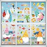 Fensterbilder Selbstklebend Sommer Deko Fenster Aufkleber Dekorationen 9 Blätter Fenstersticker Wiederverwendbar Fensterdeko Gnom Fenstersticker Sommer Fensterbilder Wiederverwendbar