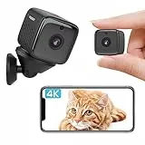 CUSFLYX [Neu] 4K Mini WiFi Kamera | Baby Haustier Überwachungskameras | 1000 Mah Eingebauter Akku | Auto Nachtsicht | Bewegungserkennung Alarmmeldung | Cloud/TF | App-Wiedergabeprüfung | Nur 2.4G