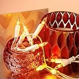Hellum Innen Lichterkette Weihnachtsbaum mit 20 Warmweiß Lichter Weihnachtsdeko modern weißes Kabel mit Stecker 2,85m  60 Lumen, Deko Wohnzimmer, Tannenbaum Beleuchtung, Weihnachten Dekoration 832082