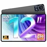 TECLAST T60Pro Tablet 12 Zoll Android 15, MediaTek G99 Gaming Tablets 2K Display, 4G LTE Dual SIM, 20GB RAM+128GB ROM, Widevine L1,GPS/GMS, Tabletpc mit USBC Anschluss, 18W Schnellladung