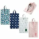 schuhbeutel reise 4 stück reisetasche staubbeutel reise schuhbeutel reise schuhtaschen mit griff schuhorganizer staubdicht schuhaufbewahrung für schuhe aufbewahrung kleideraufbewahrung, Weiß, 20 x 34