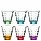 LEONARDO HOME 025922 Trinkglas OPTIC 6 Stück sortiert 215 ml violett, Glas, Bunt