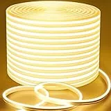 Lamomo LED Streifen 10M, Neon Dimmbar LED Strip, Warmweiss Wasserdicht 3000K Led Leiste, Silikon Flexibel Outdoor Lichtleiste, Flexibel Indirekte Beleuchtung für Innen Aussenbereich Heim Küche Deko