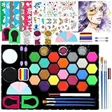 Janolia Gesichtsfarbe Kinderschminken Set, Bodypainting Farben für Theaterschminke, 23 Farben Kinderschminke Wasserbasis Faschingsschminke Face Paint, Ideal Kinderschminke Set für Halloween Karneval