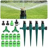 Rasensprenger Einstellbar 90°/180°/360° Gartenbewässerung Automatische Bewässerung Set Beinhaltet Diverses Zubehör Der Perfekte Garten für Sie