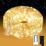 Auting Lichterschlauch Aussen with Fernbedienung, Ø7.5mm 13M 200LEDS Lichterketter mit Timer, IP65 Wasserdicht, Dimmbar lichtschlauch außen für Weihnachtsbeleuchtung, Deko, Party, Dachdekoration