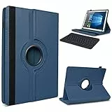 UC-Express Tablet Bluetooth Schutzhülle - kompatibel mit Hannspree Apollo 2 10,1 Zoll Geräten - 360 Grad Hülle für Tablets Tastatur - ultradünne Keyboard Tablethülle, Farbe:Blau