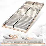 Coemo EasyLat Starr Lattenrost 90x200 cm – 5-Zonen Lattenrahmen mit 28 Federholzleisten, Stabiler Mittelgurt für optimale Unterstützung, geräuscharm, langlebig passend für viele Matratzen