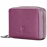 VON HEESEN Leder Geldbörse mit RFID-Blocker - Portemonnaie für Damen & Herren aus echtem Leder - Wallet mit Münzfach - Geldbeutel für Frauen und Männer in Pink
