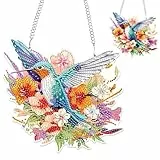 NAIMOER Oriole Diamond Painting Anhänger, Diamant Malerei Blumen Kinder Erwachsene, Hängende Ornament Bastelset Set für Geschenk Mädchen 7-12Jahre Fensterbilder Wand Dekoration