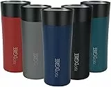 720°DGREE Thermobecher 350ml “PleasureToGo 2.0” - 3 Größen, 5h Heiß, 10h Kalt, Auslaufsicher, BPA-Frei, Hygienisch, 360° Trinköffnung - Travel Mug, Thermo Becher To Go: Schlank, Edel - Blau