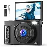 Digitalkamera 4K 64MP Kamera Fotokamera: Digital Kamera für Vlog - Vintage Fotokamera Kinder - Digital Camera - Geschenke für Teenager Junge Mädchen 10-18 Jahre - 180° Klapp-Bildschirm
