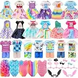 Miunana 25 Kleidung Schuhe für 6 Zoll 15 cm Puppen = 6 Kleider + 4 Kleidung + 2 Badeanzug + 4 Schuhe + 9 Zubehör für Puppen