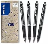 PILOT Acroball Begreen, Druckkugelschreiber, 4er Set (Schwarz), aus recyceltem Material