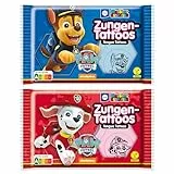 Küchle Knabber Esspapier Zungentattoos 2er Set (2x11g) - Vegane Süßigkeit mit PawPatrol Motiven, zufällige Auswahl aus 4 Motiven, Rote & Blaue Oblaten mit fruchtigem Süßem Geschmack