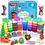 YILAIDA Modelliermasse Lufttrocknend, 50 Farben Magische Modelliermasse für Kinder, DIY Geschenk für Jungen und Mädchen im Alter von 3-12 Jahren