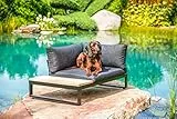 greemotion Hundebett aus Aluminium mit Kissen und Ablagefläche, 100 x 45 x 70 cm