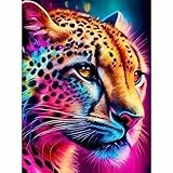 Huacan Diamond Painting AB Steine Leopard Diamant Paintings Bilder Malerei Voll Runde Stickerei für Kinder Erwachsene Haus Wand Zimmer Dekor 30x40cm