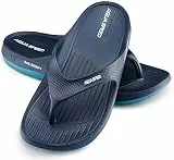 Aqua Speed Zehentrenner Badelatschen Herren | Badeslipper Frauen Männer | Badeschlappen Sauna | Blaue Badesandalen rutschfest | Mens Sandals Shower | Swimming Pool | Gr. 41, Blau | Alcano