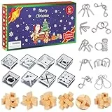 Knobelspiele Adventskalender 2025 für Kinder, Knobelspiele Weihnachtskalender 24-teiliges Set,adventskalender jungen,Advent Calendar Denkspiele,IQ-Test für Jungen, Mädchen, Jugendliche