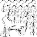 FPMYB 20 Stück Magnethaken Extra Stark Magnet Haken Neodym Magnethaken, Magnetische Haken Magnet mit Hakenn für Kreuzfahrt Grill BBQ Küche Kühlschränke Gadgets Eisentüren Büro