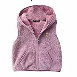 Happy Cherry Girls Fleece Weste Warme Winterjacke Reißverschluss Weste Skifahren gegen kaltes Wind Geschenk, Viloett, 100/52