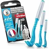 BluePet 3er Set Premium Zeckenhaken für Hunde, Katze, Pferd & Mensch wie Zeckenzange I Zeckenhebel d. bewährte Zeckenentferner I Alternative zu Zeckenpinzette Zeckendreher Zeckenschutz Zeckenmittel