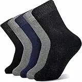 Hocerlu Warme Socken Herren, Thermosocken Dicke Wintersocken Frotteesohle WanderSocken WollSocken Geschenke für Herren im Winter 5 Paar - Gemütlich und Atmungsaktiv, EU-Größe 39-45